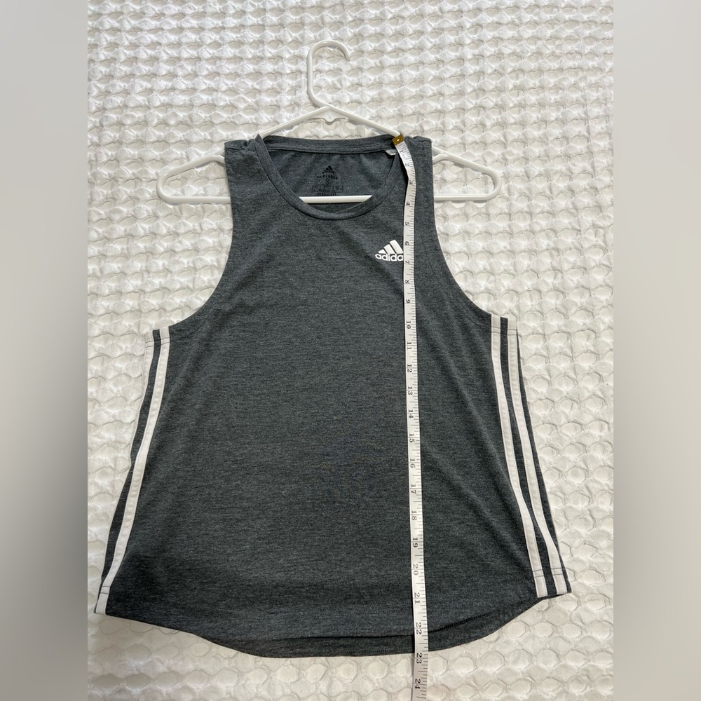 Adidas Women’s Gray PrimeGreen AEROREADY Active Training Tank - Picture 7 of 7